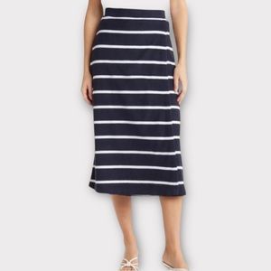 Club Monaco Women’s Skirt XS/Small Terry Towel Marine Stripe Beach Summer NWT